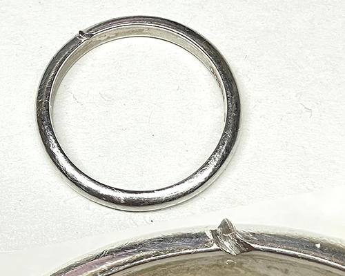 マリッジリングの深い傷取り、仕上げ直し 作業前